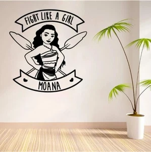 Like A Girl Moana Disney Cartoon Vinyl Art Sticker For Home Room Wall Decal - Picture 1 of 5