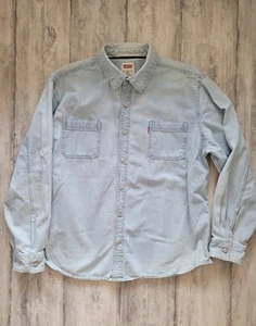 Vintage XXL XX Large 2X Levi's Red Tab Blue Denim Metal Button Shirt Mens Light - Picture 1 of 2
