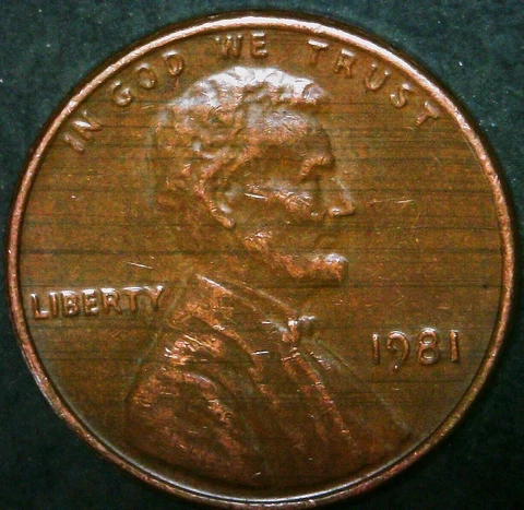 1981 P Woody / Woodgrain Lincoln Memorial Cent / Penny - Improper Alloy Mix! Cover