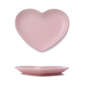 Ceramic Heart Dessert Plate 7 Inch Elegant Party Kitchen Tableware 1 Pc - Picture 1 of 6