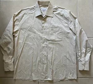Camicia VINTAGE Giorgio Armani Uomo XXL Beige Cotone Designer Tinta Unita Maniche Lunghe - Foto 1 di 15