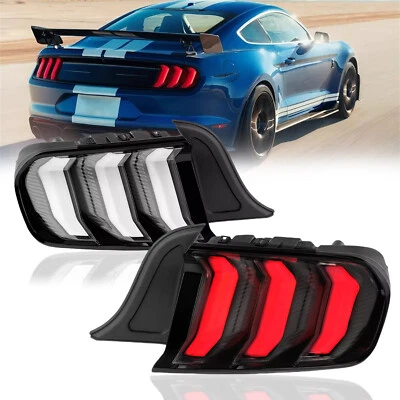 Clear LED Sequential Tube For 2015-2020 Ford Mustang Tail Lights Brake Lamp 2Pc - Image 1 of 4