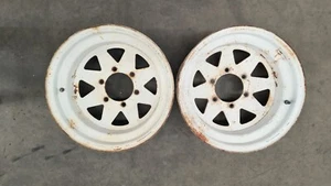 TWO WHITE SPOKE 15X8 WHEELS/ RIMS 6 BOLT PATTERN - Bild 1 von 16