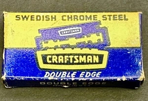Hojas de afeitar de seguridad CRAFTSMAN 5 NUEVAS EN CAJA NOS herramienta antigua tocador publicitario - Imagen 1 de 4
