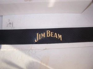 Vintage BAR USED Jim Beam Rubber Bar Rail Spill Mat 3-1/2”x 23-1/2” - Picture 1 of 3