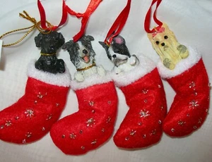 X-MAS E & S Importe HUNDEORNAMENTE Yorkie Border Collie Lab Boston Terrier Neu in Verpackung! - Bild 1 von 16