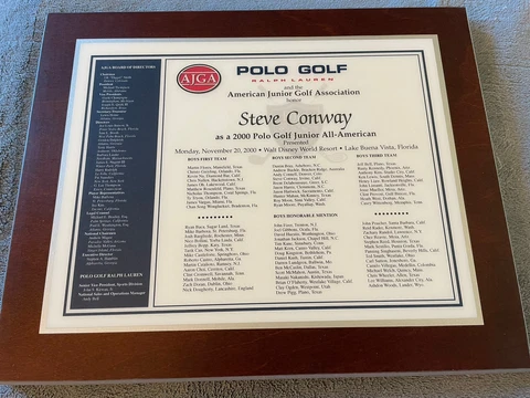 AJGA Polo Golf Plaque All American Kevin Na Ryan Moore Hunter Mahan Chez Reavie Cover