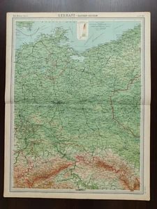 VINTAGE MAP-THE TIMES ATLAS OF THE WORLD-GERMANY-EASTERN SECTION -1920 - Picture 1 of 3