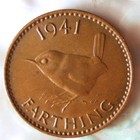 1941 GREAT BRITAIN FARTHING - Excellent Coin - FREE SHIP - Farthing Bin #2