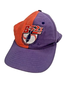 De colección Años 90 B 52 Liga Americana de Béisbol SnapBack Gorra Gorra Naranja Púrpura RARA - Imagen 1 de 11