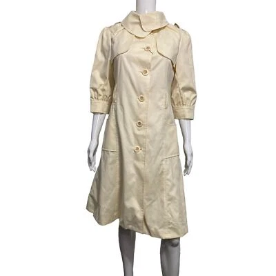 Chaqueta de trinchera MACKAGE marfil crema algodón manga 3/4 longitud media talla pequeña Foto 1 de 4