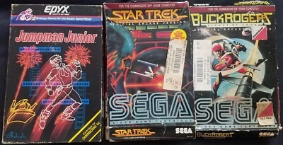 3 New Old Stock Commodore 64 Cart Games Not Sealed Jumpman Star Trek BuckRogers - Image 1 of 4