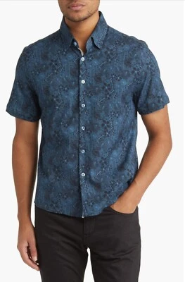 Stone Rose Jungle Print Short Sleeve Shirt Navy Size S BNWT - Image 1 of 4