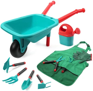 NIEDLICHER STEIN Kinder Gartengeräte Set, Gartenspielzeug mit Schubkarre, Bewässerungsdose, - Bild 1 von 9