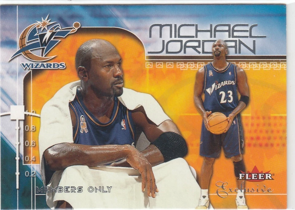 2001-02 Michael Jordan Fleer Exclusive MEMBERS ONLY #109 - Wizards Bulls HOF - Image 1 of 2