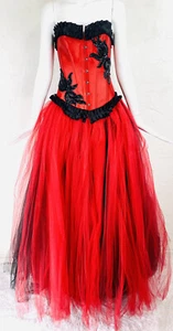 Burlesque Avant Garde Corsé Tul Mascarada Venecia Baile Vapor Punk Vestido Vestido Vestido - Imagen 1 de 12