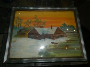 Robert Wilcox Painting Cabin In the Winter Dec 28 1823 - Picture 1 of 7