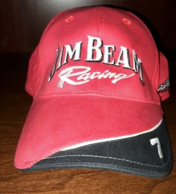 Jim Beam Racing Robby Gordon Motorsports NASCAR Red Black Cap Hat  - Image 1 of 4