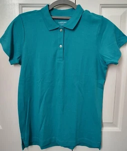 Lands' End Girls' Sz XL US (16) Polo Shirt 13-14 Yrs 1/4 Button Short Sleeve Top - Picture 1 of 3