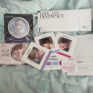 New Love and Deepspace Xavier Pin Badges Ticket Photo bundle set otome game - Picture 1 of 3