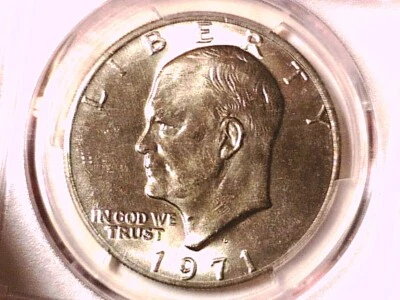 1971 D Eisenhower Dollar PCGS MS 64 40155510 - Image 1 of 3