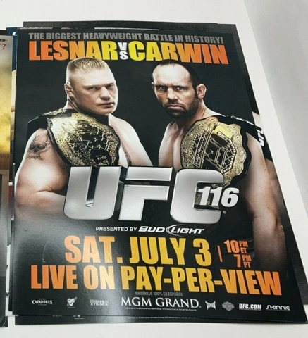 1 ORIGINAL UFC 116 EVENT 9X11 INCH POSTER NEW CONDITION BROCK LESNAR Cover
