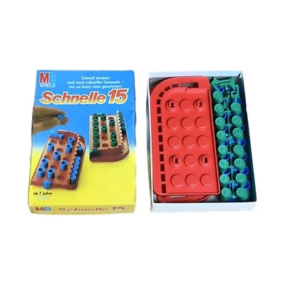 Inhalt Neu Schnelle 15 Spiel 1984 Vintage MB Spiele  Retro 80s Game Reise - Bild 1 von 4