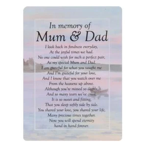 Widdop & Co. Graveside Memorial Card -  Mum & Dad TY211 - Picture 1 of 1