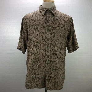 Roundtree & Yorke L Multicolor Abstract Button-Up Short Sleeve Casual Men Shirt - Picture 1 of 8