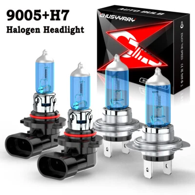 Combo 4x lâmpadas para Jaguar S-Type 00-08 9005+H7 farol halógeno feixe alto baixo - Imagem 1 de 4