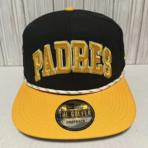 San Diego Padres Hat Cap New Era Golfer Snap Back Rope Black Spellout Logo MLB - Picture 1 of 7