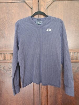 Suéter De Colección Abercrombie & Fitch Para Hombre Músculo Talla M Azul AF92 Logo 100% Algodón Foto 1 de 4