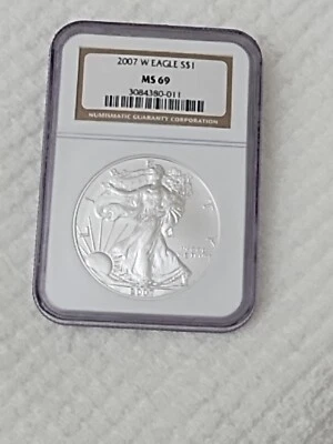 2007 W EAGLE S $1  Silver Dollar, NGC MS 69, 3084380-011 - Image 1 of 4