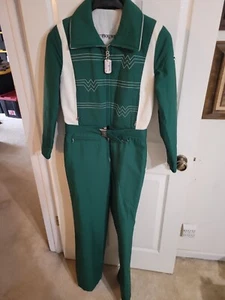 Tuta da sci vintage Bogner taglia 12 Reg snowboard donna verde Germania ovest rara BELLA! - Foto 1 di 9
