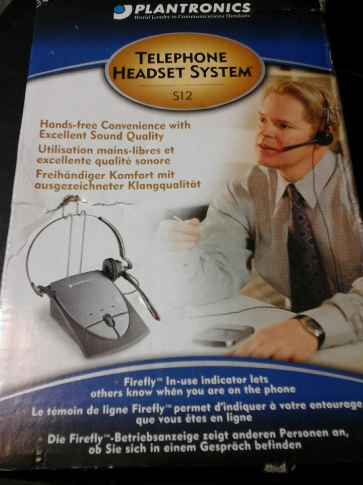 Plantronics Silver S12 Amplifier and Headset 36784-01 - Image 1 of 4