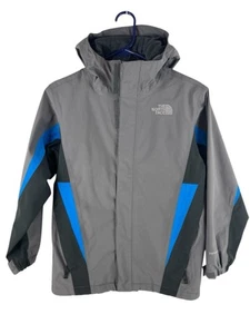 The North Face Hyvent Hooded Ski Jacket Boys Size M Gray Blue - Picture 1 of 9
