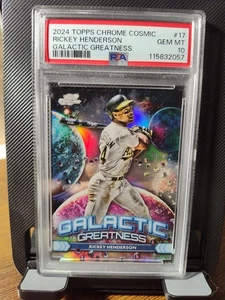 2024 Topps Chrome Cosmic #17 Rickey Henderson Galactic Greatness PSA 10 - Picture 1 of 2