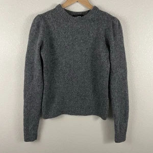 The Kooples Womens 2 (M) Gray Shoulder Gather Yak Alpaca Blend  - Picture 1 of 6