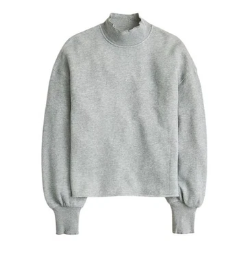 JCrew Heritage Terry Mockneck Sweatshirt Heather Grey Size M - Image 1 of 4