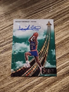 2023-24 Panini Select In Flight Signatures Green /5 Isiah Thomas Auto Pistons - Picture 1 of 2