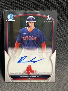 2023 BOWMAN CHROME  ROMAN ANTHONY 1ST CHROME PROSPECT AUTO BOSTON REDSOX - Picture 1 of 4