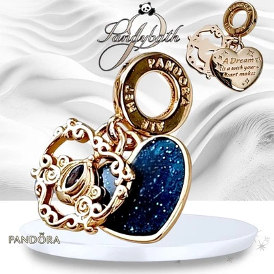 PANDORA Disney Cinderella Carriage & Heart Double Dangle Charm HTF US SELLER - Image 1 of 4