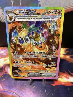 Flamara EX 146/131 Pokemon Prismatische Entwicklung Flareon Deutsch Near Mint - Bild 1 von 4
