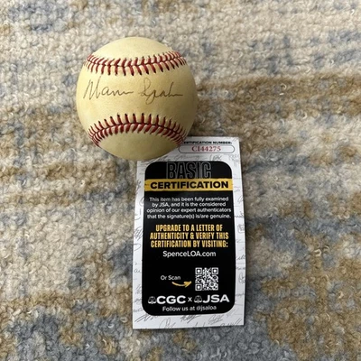 Warren Spahn Braves Signed Baseball JSA COA Toned CI44275 - Image 1 of 4