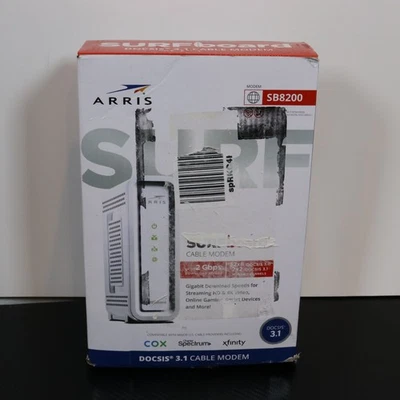 Arris SB8200 DOCSIS 3.1 SURFboard Cable Modem 2 Gbps Download Speed - White - Image 1 of 4