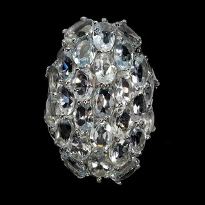 925 Sterling Silver Ring Oval Aquamarine 6x4mm Natural Gemstone Jewelry Size 9 - Picture 1 of 13