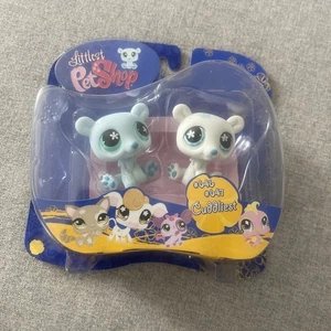 NUEVO EN CAJA AUTÉNTICO Pares de Osos Polares Gemelos Littlest Pet Shop #646 #647 LPS Mimosos - Imagen 1 de 4