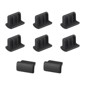 10pcs Silicone Mini USB Anti-Dust Stopper Cap Cover Black New - Afbeelding 1 van 4