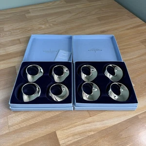 Newbridge Silverware 8 Napkin Rings Twisted Metal Silver-Plated Art Deco MCM E12 - Picture 1 of 18
