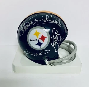 Steel Curtain (Greene, Greenwood, Holmes, White) Signed Mini Helme- PSA LOA - Picture 1 of 5
